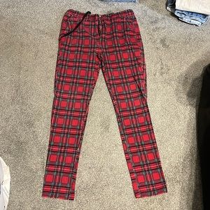Urban Outfitters Checkered Plaid Pants (Red/Black) Stretch/Skinny Fit